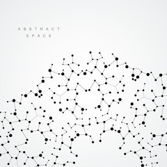 Circle abstract connect with connecting dots and lines