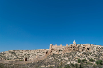 Alcazaba de Almeria with blue sky