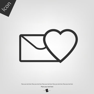 Love letter vector icon