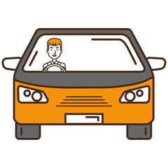 car vehicle with driver isolated icon