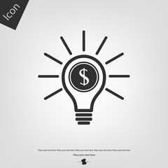 Idea bulb with dollar vector icon