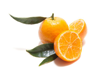 Tangerine on a white background