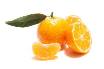 Tangerine on a white background