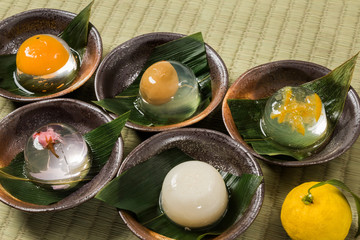 Obraz na płótnie Canvas 和スイーツ 色々　traditional Japanese Sweet taste desert