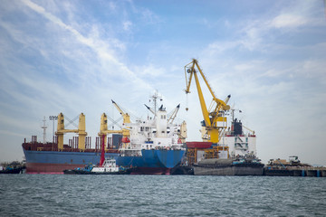 Fototapeta premium Cargo Ship ,Bulk Carrier,Oil Bulk Ore (O.B.O) Ships at the sea