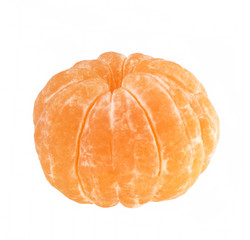 Mandarin, tangerine citrus fruit isolated on white background. Pile of a fresh oranges and several segment of peeled citrus