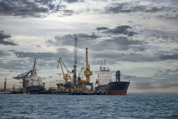 Cargo Ship ,Bulk Carrier,Oil Bulk Ore (O.B.O) Ships at the sea