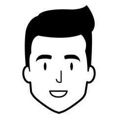 young man head avatar character