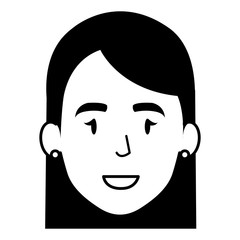 beautiful and young woman head