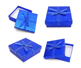 Gift box with ribbon and bow isolated on the white background