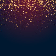 Fototapeta na wymiar Transparent vector golden glitter shiny sparkles abstract Christmas background