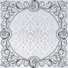 Decorative monochrome ornate vintage design