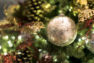 Obraz na płótnie Canvas Christmas background with christmass balls - Soft focus