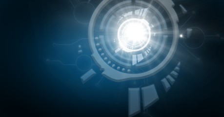 Futuristic technology interface underwater light