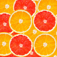 Healthy fresh food background. Grapefruit and orange.