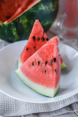Plate with watermelon