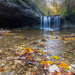 Le gours bleu, cascades du Hérissons, Jura