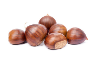  Chestnuts isolated on white background
