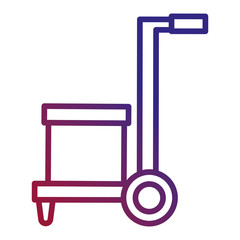carton box in handle cart vector illustration design
