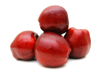 Red apple on white background