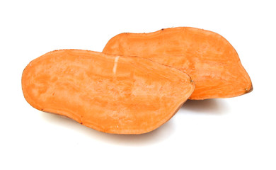 Sweet potatoes on white 