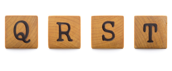 Lettere alfabeto in legno QRST