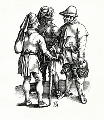 Fototapeta na wymiar German farmers in the 16th century by Albrecht Dürer (from Spamers Illustrierte Weltgeschichte, 1894, 5[1], 151)