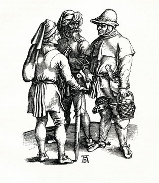 German farmers in the 16th century by Albrecht Dürer (from Spamers Illustrierte Weltgeschichte, 1894, 5[1], 151)
