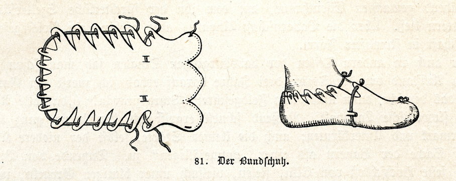 Peasant shoe (Bundschuh) (from Spamers Illustrierte Weltgeschichte, 1894, 5[1], 158)