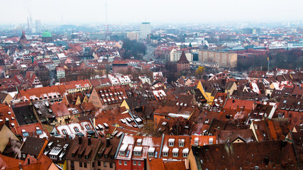 Fototapeta premium Cityscape of Nuremberg, Germany, in a winter day.