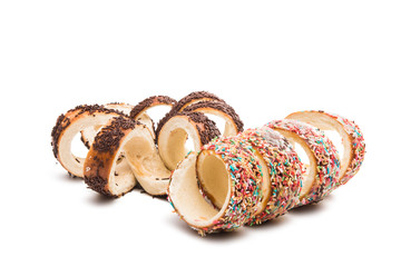 Czech Trdelnik bun isolated