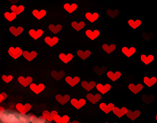 Fototapeta na wymiar Valentine's day beautiful bokeh hearts