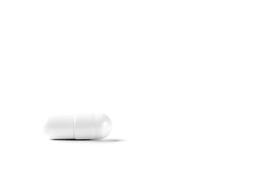 White Pills Capsules Isolated on white background.