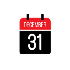 Vector flat calendar icon 31 December
