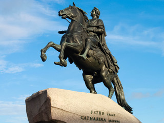 Fototapeta na wymiar Bronze horseman - monument to Peter the great