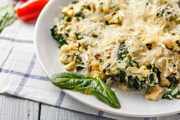 Omelet with spinach