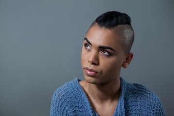 Fototapeta premium Transgender woman looking away while standing 