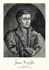 Johann Reuchlin, German-born humanist and a scholar of Greek and Hebrew (from Spamers Illustrierte Weltgeschichte, 1894, 5[1], 189)
