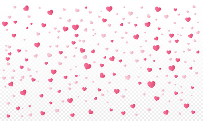 Heart confetti or Valentines falling background.