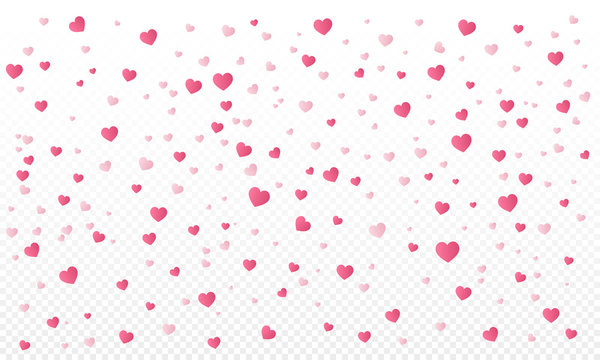 Heart Confetti Or Valentines Falling Background.