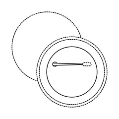 round pin badge template front and back design empty for corporate identity vector illustration dotted line design © Gstudio