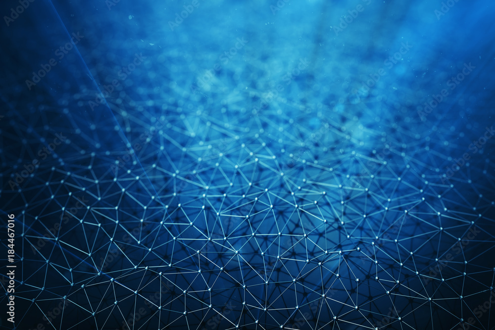 Poster 3d illustration abstract bacgkround connection dots and lines of technology. connection structure. s