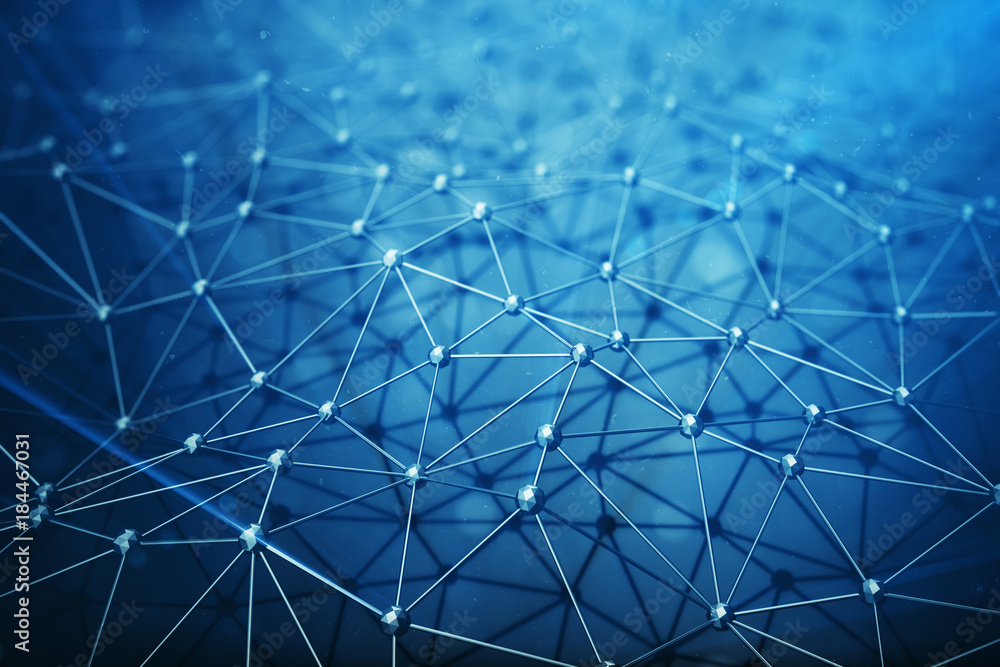 Poster 3d illustration abstract bacgkround connection dots and lines of technology. connection structure. s