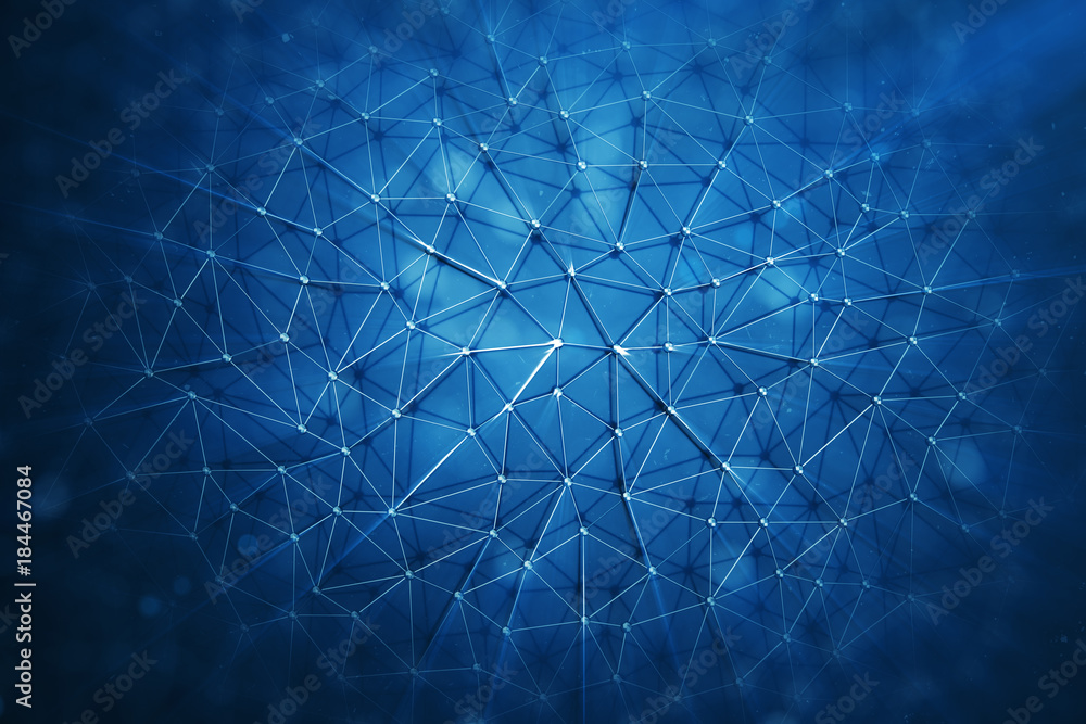 Poster 3d illustration abstract bacgkround connection dots and lines of technology. connection structure. s