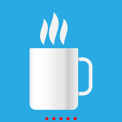 Cup with hot drink icon . Different color .