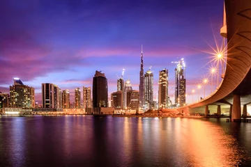 Crédence de cuisine en verre imprimé moyen-Orient Horizon du centre-ville de Dubaï