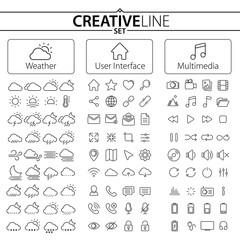 Big Collection of Weather, User Interface and Multimedia Icons