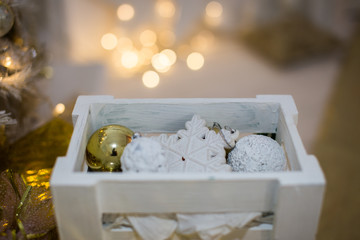 Christmas decoration in the white box