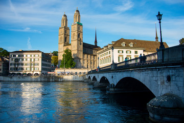 Zurich Switzerland old town at river