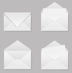 Set of realistic envelopes mockup. Stock vector
